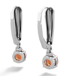 Fire Opal 5Mm Round Lever Back 14K White Gold earrings E2785