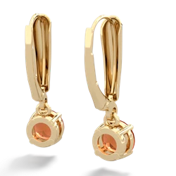Fire Opal 6Mm  Round Lever Back 14K Yellow Gold earrings E2786