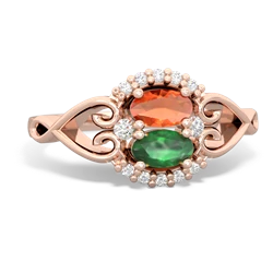 Fire Opal Love Nest 14K Rose Gold ring R5860