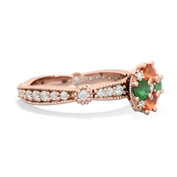 Fire Opal Sparkling Tiara Cluster 14K Rose Gold ring R26293RD