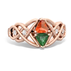 Fire Opal Keepsake Celtic Knot 14K Rose Gold ring R5300