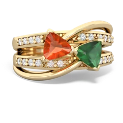 Fire Opal Bowtie 14K Yellow Gold ring R2360