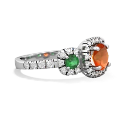 Fire Opal Regal Halo 14K White Gold ring R5350