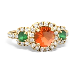 Fire Opal Regal Halo 14K Yellow Gold ring R5350