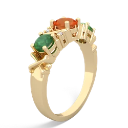 Fire Opal Hugs And Kisses 14K Yellow Gold ring R5016