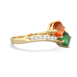 Fire Opal Channel Set Two Stone 14K Yellow Gold ring R5303