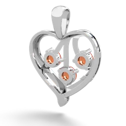 Pink Tourmaline Glowing Heart 14K White Gold pendant P2233