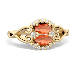 Fire Opal Love Nest 14K Yellow Gold ring R5860