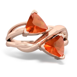 Fire Opal Split Band Swirl 14K Rose Gold ring R2341