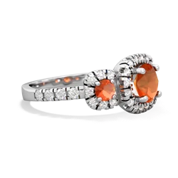 Opal Regal Halo 14K White Gold ring R5350