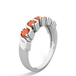 Fire Opal Anniversary Band 14K White Gold ring R2089