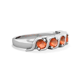 Fire Opal Anniversary Band 14K White Gold ring R2089