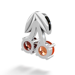 Fire Opal Sweet Cherries 14K White Gold pendant P7001