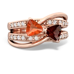 Fire Opal Bowtie 14K Rose Gold ring R2360