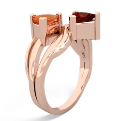 Fire Opal Split Band Swirl 14K Rose Gold ring R2341