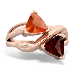 Fire Opal Split Band Swirl 14K Rose Gold ring R2341