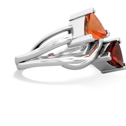 Fire Opal Split Band Swirl 14K White Gold ring R2341