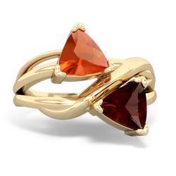 Fire Opal Split Band Swirl 14K Yellow Gold ring R2341