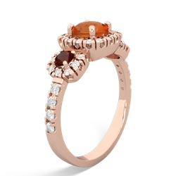 Fire Opal Regal Halo 14K Rose Gold ring R5350