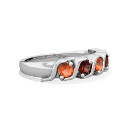 Fire Opal Anniversary Band 14K White Gold ring R2089