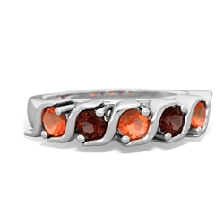 Fire Opal Anniversary Band 14K White Gold ring R2089