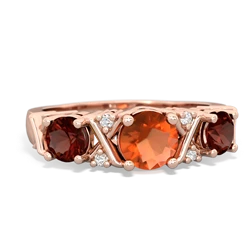 Fire Opal Hugs And Kisses 14K Rose Gold ring R5016