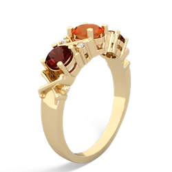 Fire Opal Hugs And Kisses 14K Yellow Gold ring R5016