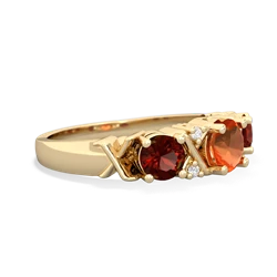 Fire Opal Hugs And Kisses 14K Yellow Gold ring R5016