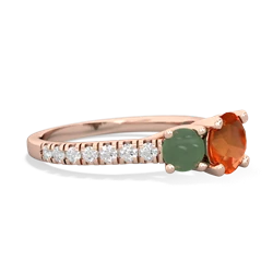 Fire Opal Pave Trellis 14K Rose Gold ring R5500