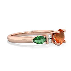 Fire Opal 6Mm Round Eternal Embrace Engagement 14K Rose Gold ring R2005