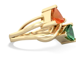 Fire Opal Split Band Swirl 14K Yellow Gold ring R2341