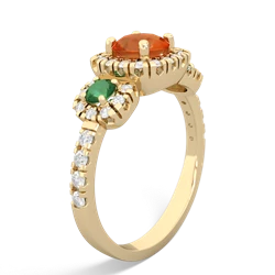 Fire Opal Regal Halo 14K Yellow Gold ring R5350