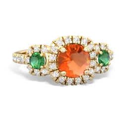 Fire Opal Regal Halo 14K Yellow Gold ring R5350