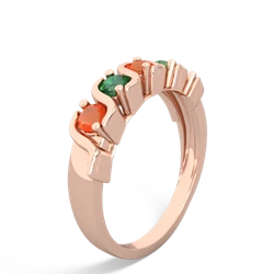 Fire Opal Anniversary Band 14K Rose Gold ring R2089