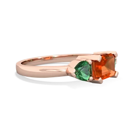 Fire Opal Three Stone 14K Rose Gold ring R5235