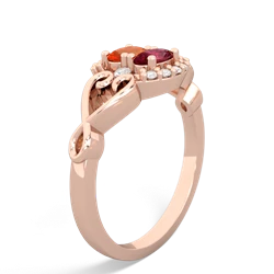 Fire Opal Love Nest 14K Rose Gold ring R5860