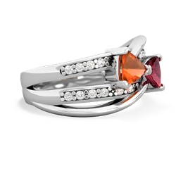 Fire Opal Bowtie 14K White Gold ring R2360