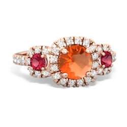 Fire Opal Regal Halo 14K Rose Gold ring R5350