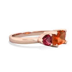 Fire Opal Three Stone 14K Rose Gold ring R5235