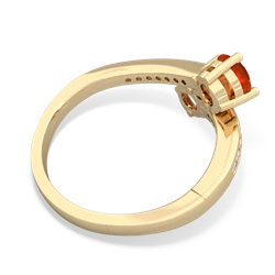 Fire Opal Channel Set Two Stone 14K Yellow Gold ring R5303