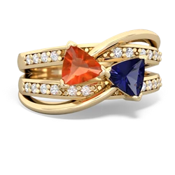 Fire Opal Bowtie 14K Yellow Gold ring R2360