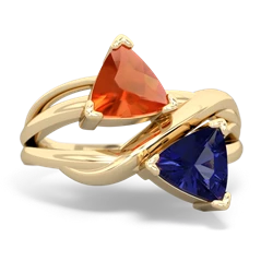 Fire Opal Split Band Swirl 14K Yellow Gold ring R2341