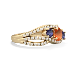 Fire Opal Three Stone Aurora 14K Yellow Gold ring R3080