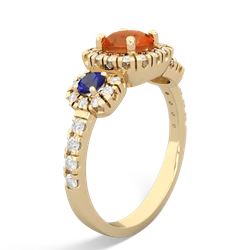 Fire Opal Regal Halo 14K Yellow Gold ring R5350