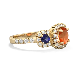 Fire Opal Regal Halo 14K Yellow Gold ring R5350