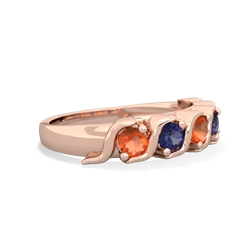 Fire Opal Anniversary Band 14K Rose Gold ring R2089