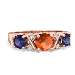 Fire Opal Hugs And Kisses 14K Rose Gold ring R5016