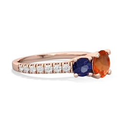 Fire Opal Pave Trellis 14K Rose Gold ring R5500