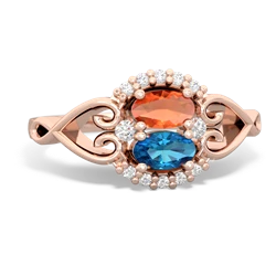 Fire Opal Love Nest 14K Rose Gold ring R5860