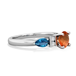 Fire Opal 6Mm Round Eternal Embrace Engagement 14K White Gold ring R2005